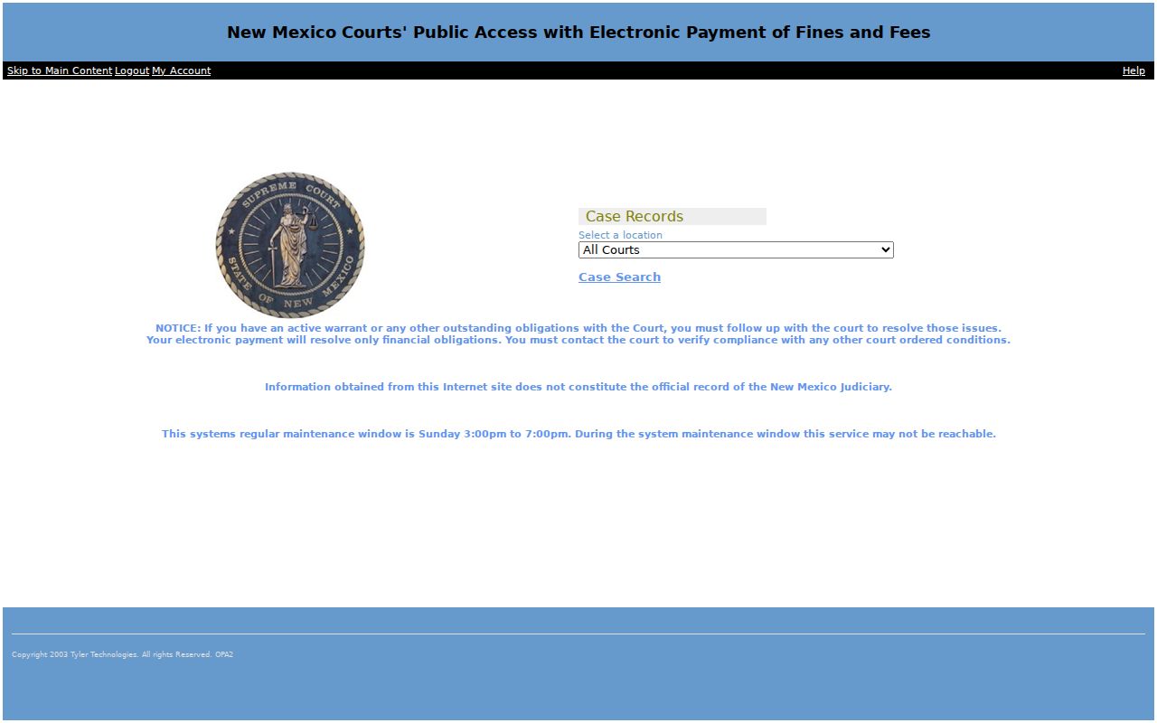 Quay County warrant records, legacy public-access disclaimer