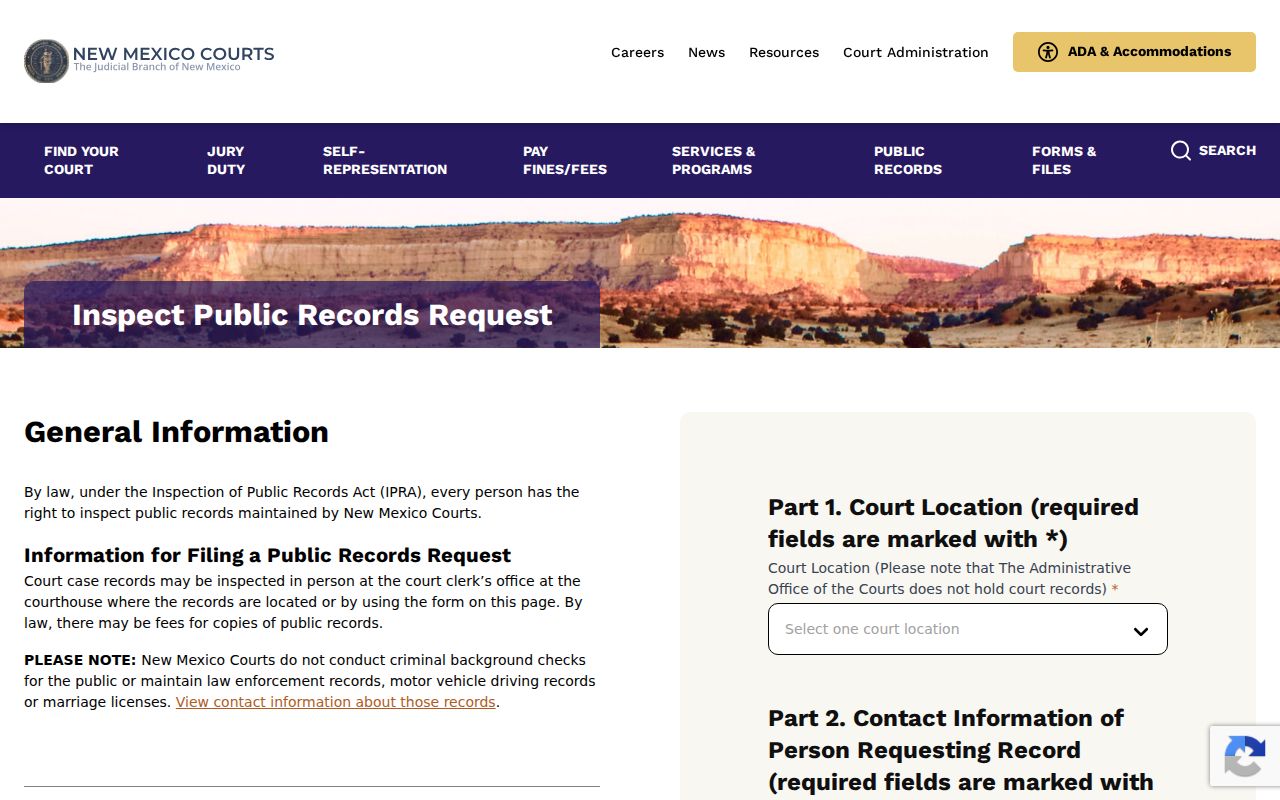 Quay County warrant records, New Mexico Courts IPRA request route