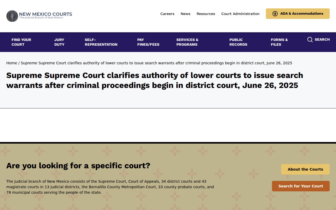 Quay County arrest warrant records, lower-court search warrant clarification