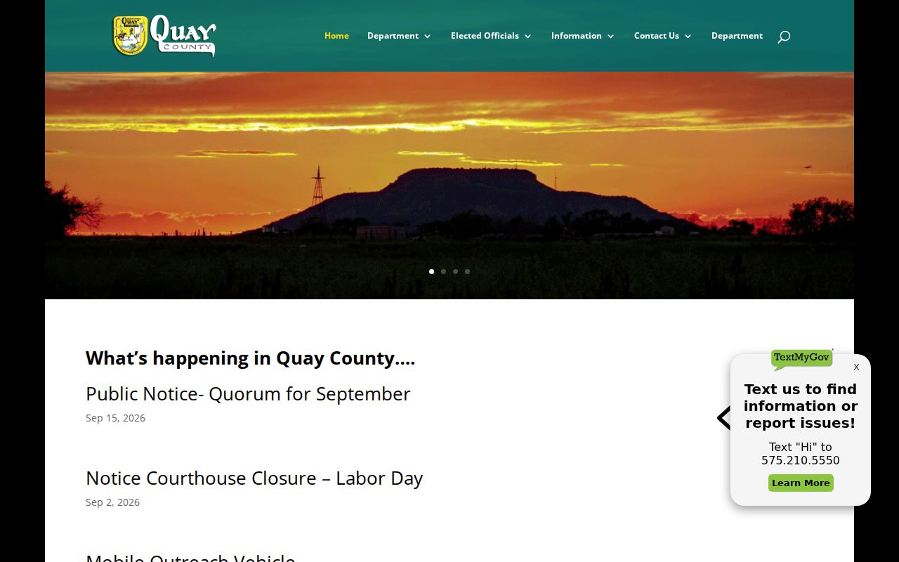 Quay County warrant records, county justice map source